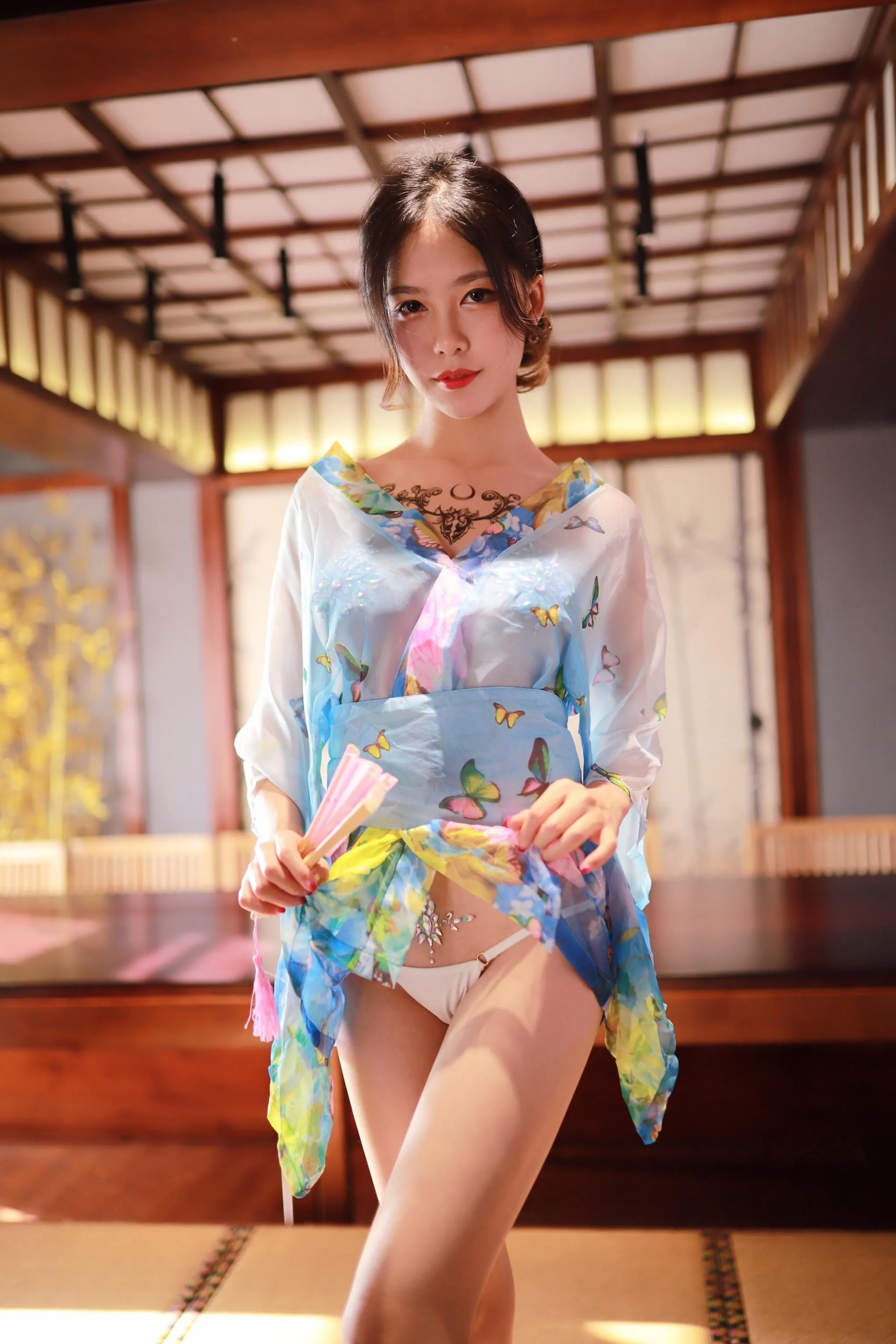 抖娘-利世 – NO.12 水蓝和服 [30P]插图5
